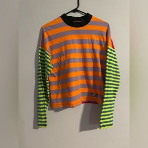 Ragged Priest long sleeve striped shirt, size xs